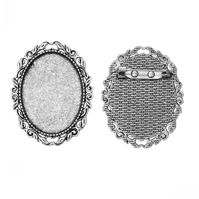 5 шт. броши кабошоны серебристого цвета 4 х3 см 1 х4 см|setting brooch|brooch setbrooch frame |