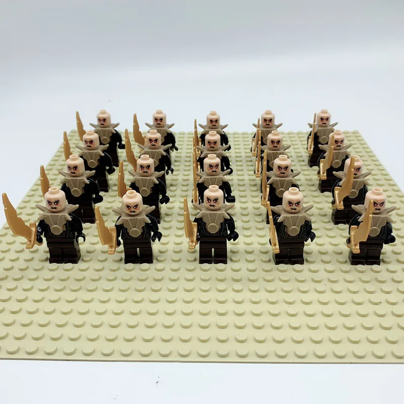 PG539 20PCS 20 шт. строительные блоки игрушки Дети средневековый замок Красный Лев Золотая Корона Рыцари король Solider щит меч - Цвет: PG539 20PCS