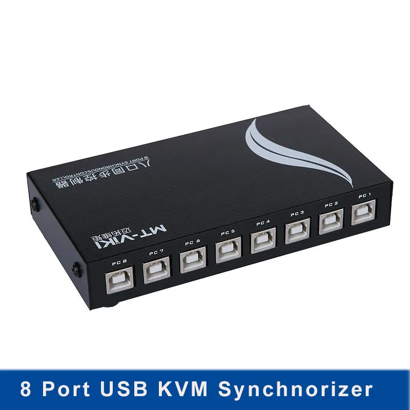 MT-VIKI 8 Port KVM Synchnorizer USB 1 Set Mouse Keyboard Controls 8 PC Hosts Hotkey Mouse Crossing KVM Switch MT-108KM-U