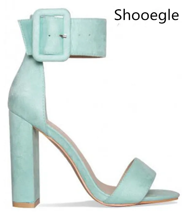 Туфли женские летние с открытым носком, ремешки на щиколотке, Квадратные Высокие каблуки, розовые, мятные, зеленые, телесные, черные