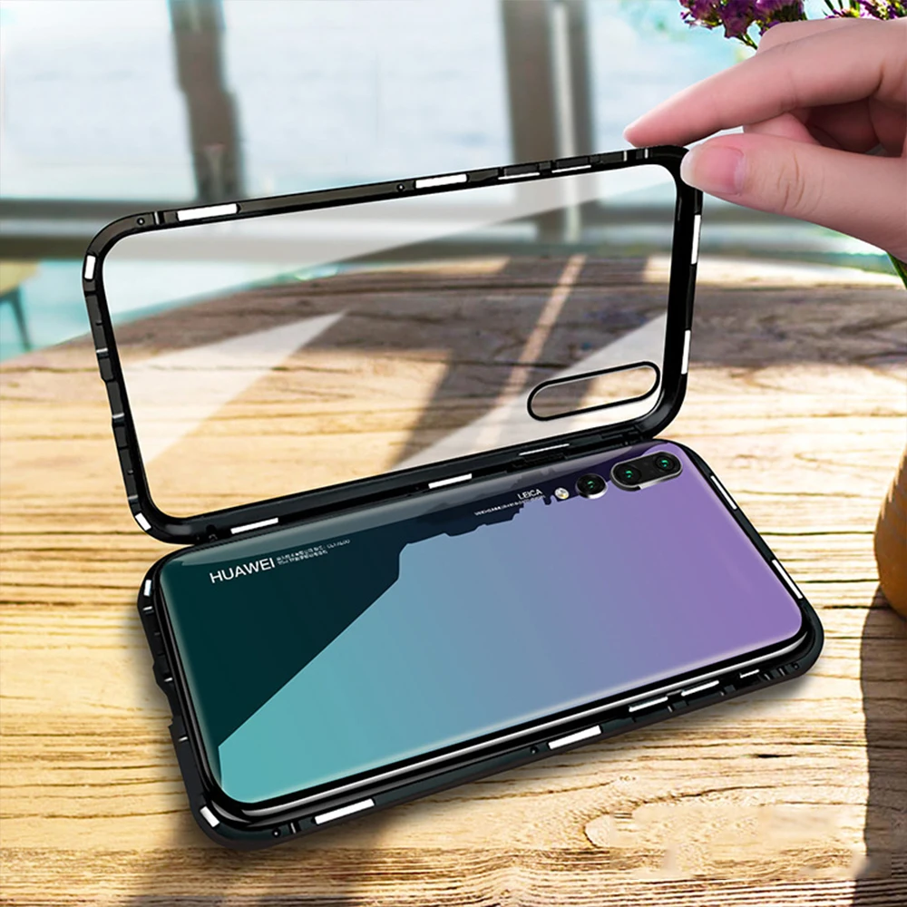 Magnetic Adsorption Phone Cover For Huawei Mate 10 20 P30 P20 Lite Pro Honor 8X Nova 3 3i P Smart Glass Metal Cases | Мобильные
