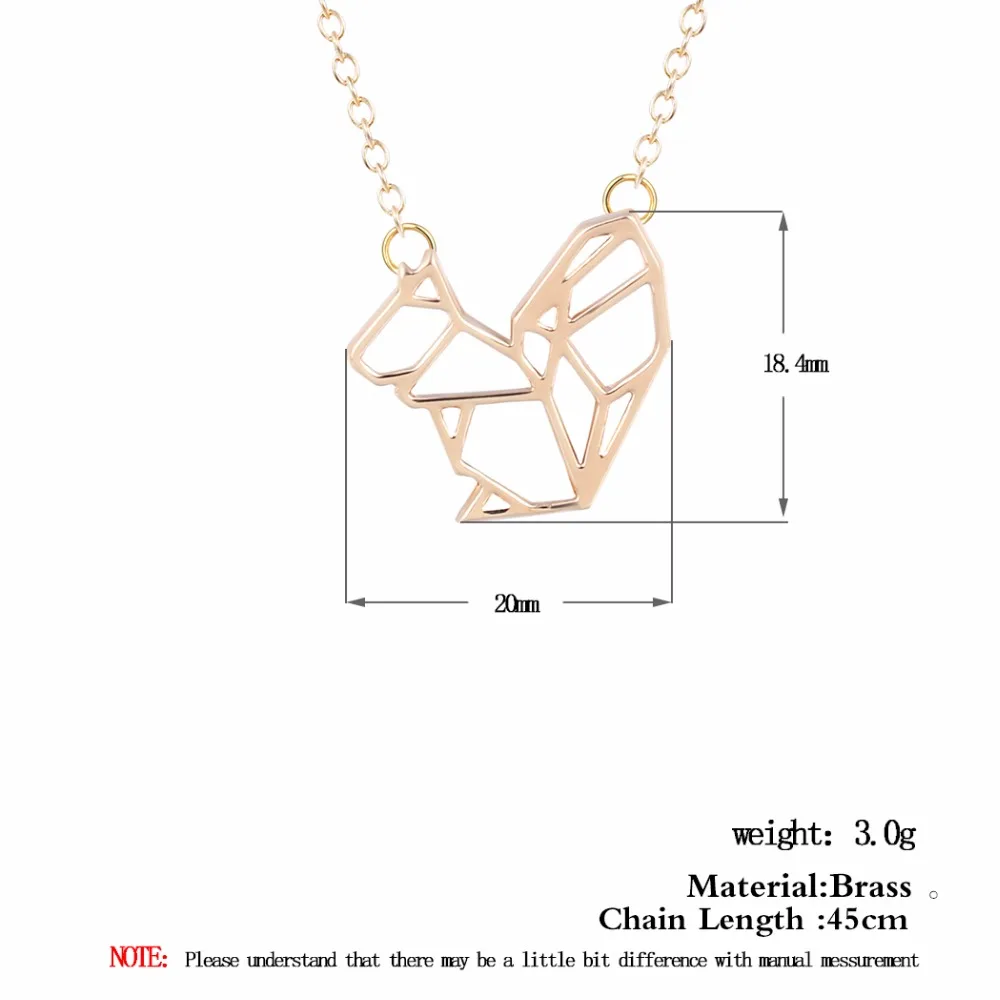 

Chandler Wholesale 10pcs White Solid Plated Cute Hollow Origami Squirrel Necklace Animal Shape Pendant Fashion Jewelry