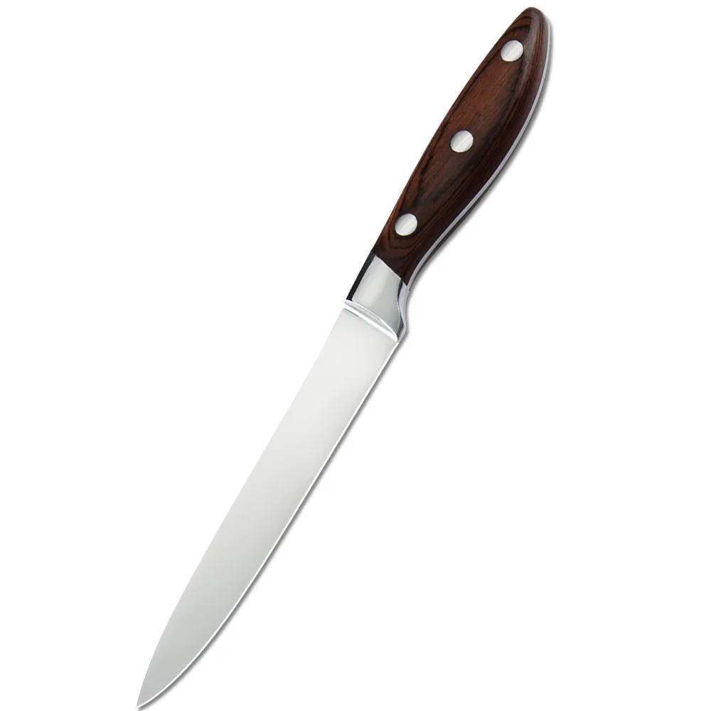 5 inch utility Дамасский Высококачественный нож шеф-повара из нержавеющей стали 3Cr13mov кухонные ножи супер острое лезвие Германия деревянная ручка для ножа кухонные инструменты - Цвет: 5 inch utility