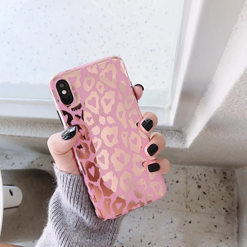 Роскошные Лазерные чехлы с леопардовым принтом для телефонов iphone XR XS Max чехол X 8 7 6