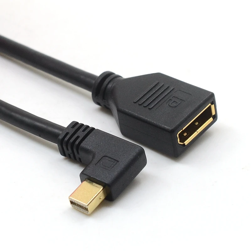 Кабель Thunderbolt Mini DisplayPort-DisplayPort 90 Угловой Удлинительный кабель DP-DP 30 см для