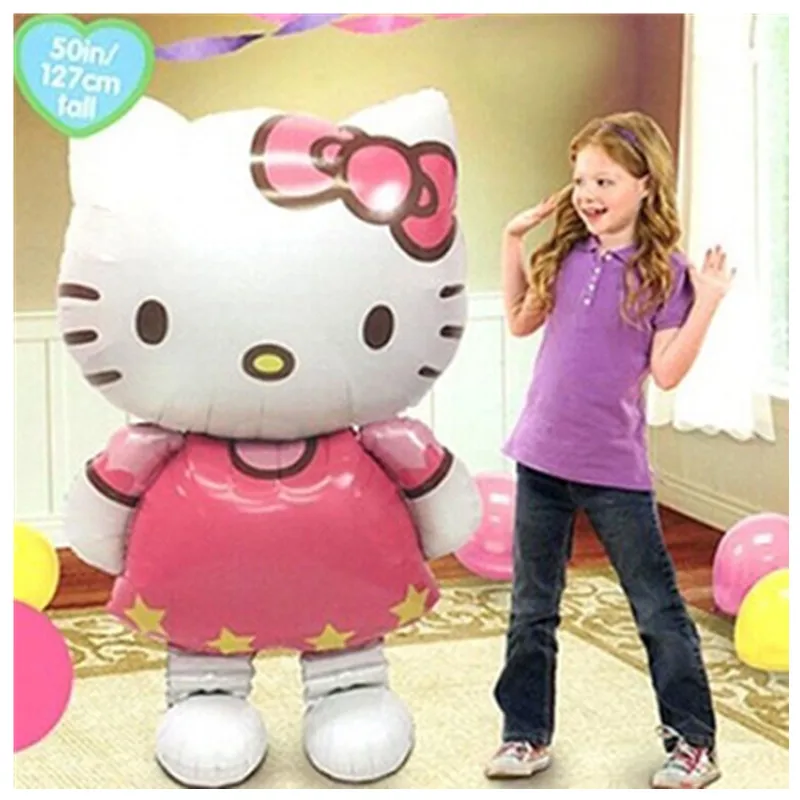 114*70 см Большой размер hello kitty кошка фольгированный шар/85*50 см Средний Мультфильм Свадьба День рождения надувные декорации для вечеринки воздушный шар