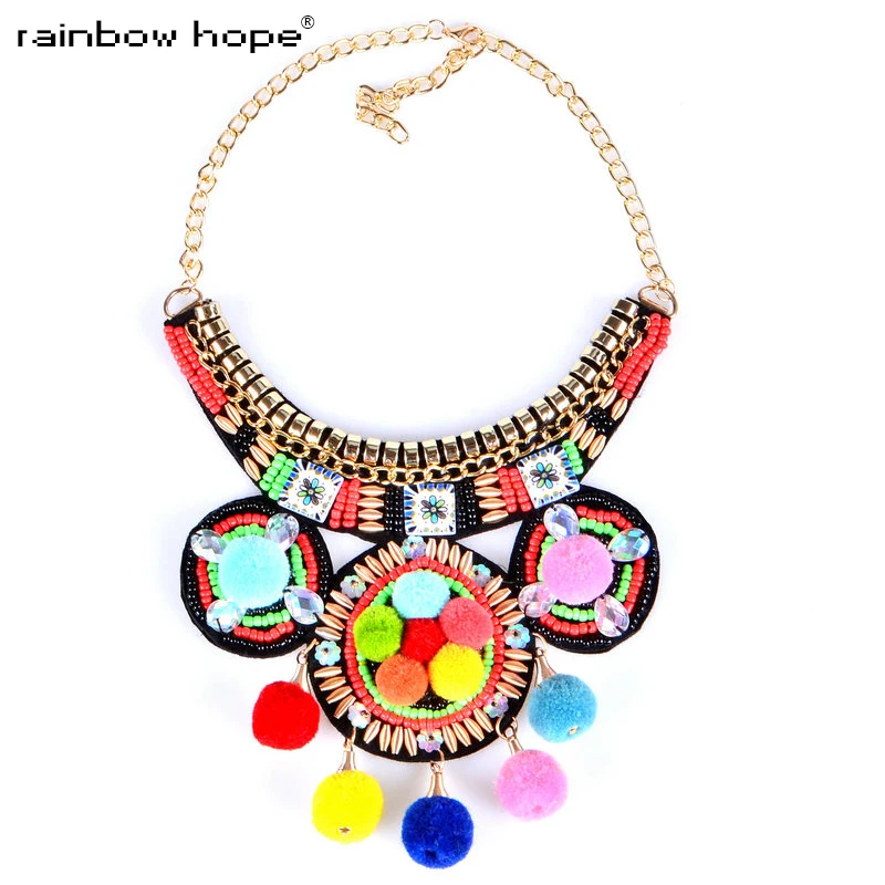 Женское винтажное ожерелье-чокер ручной работы ожерелье из шерсти с вышивкой в