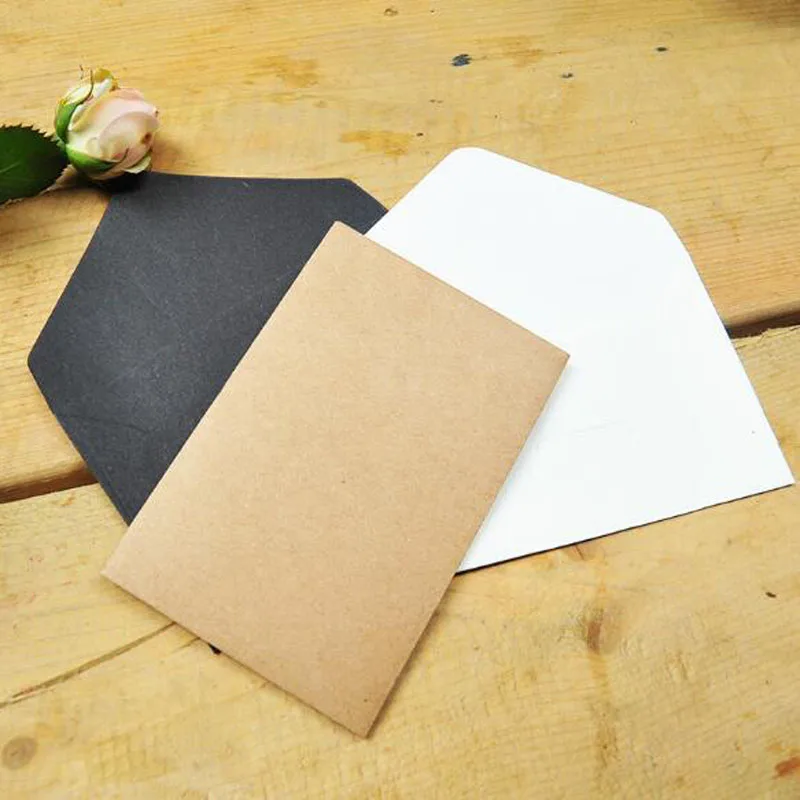 50 шт./лот бумажные конверты черного и коричневого цвета винтажные Конверты в