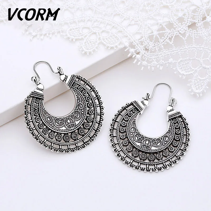 VCORM винтажные массивные длинные висячие серьги для женщин помолвки свадьбы