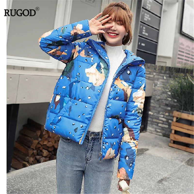 Женская куртка с капюшоном RUGOD Повседневная хлопковая стеганая длинным рукавом и