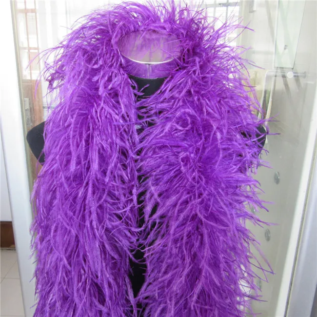 purple 4 метра 6 слоев качества черный натуральный страусовый перо боа/отделка для вечерние/костюм/шаль/ремесло страуса перо доступны - Цвет: purple