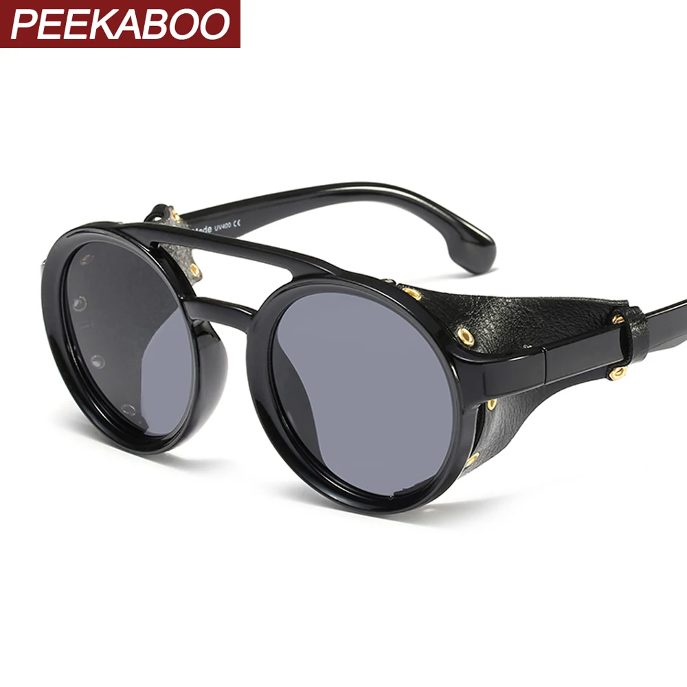 Солнцезащитные очки Peekaboo с боковой защитой для мужчин и женщин круглые винтажные