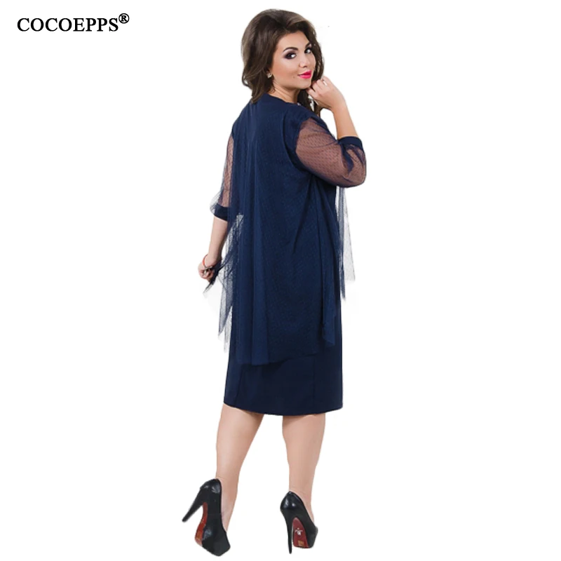 Женское Сетчатое платье большого размера вечерние платья в стиле пэчворк плюс 5XL