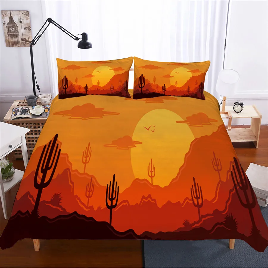 

Набор постельных принадлежностей с 3D принтом, пододеяльник, Комплект постельного белья, кактус фламинго, домашний текстиль для взрослых, ре...
