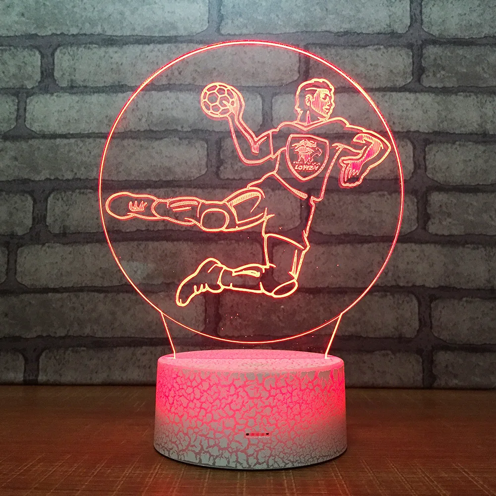 3d креативная настольная лампа для баскетбола семь цветов Usb разъем дистанционное