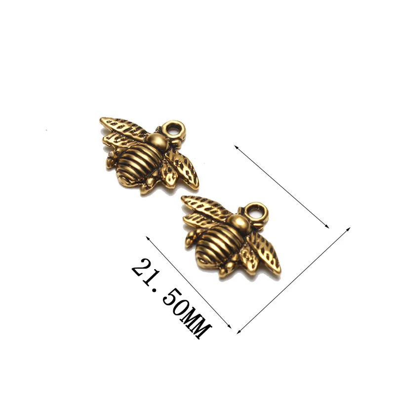 10 шт./лот 21 мм Античные золотые подвески honeybee bee Подвески для diy ожерелья подвеска |