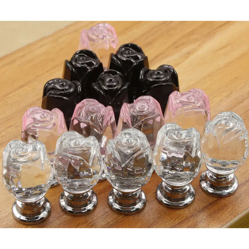 8 шт./компл. розовые ручки для дверей из хрустального стекла ручка ящика кухонного