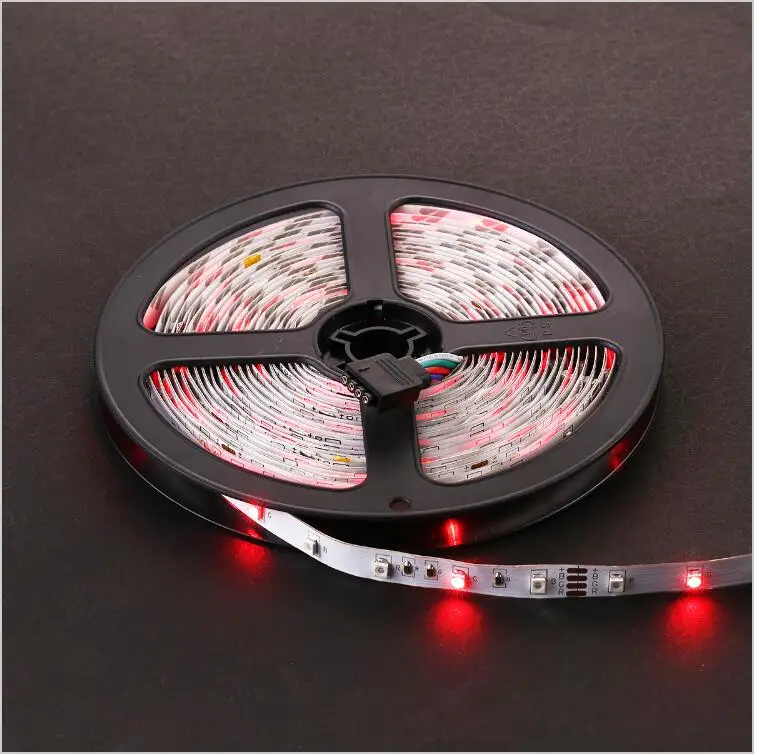 2017 Водонепроницаемая светодиодная лента RGB SMD3528 IP65 Fiexble light 60LED/M 5M DC 12V адаптер