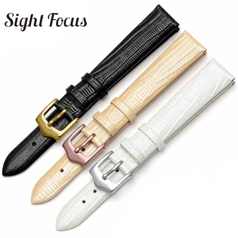 Ремешок для часов женский из телячьей кожи браслет с принтом ящерицы цвета