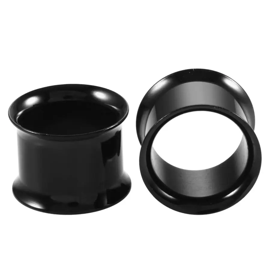 Style14 Black 2 шт./лот, стальные беруши и тоннели для пирсинга, розовое золото, серьги с резьбой, расширитель, серьги, измерители, пирсинг, ювелирные изделия 2 мм-20 мм - Окраска металла: Style14 Black