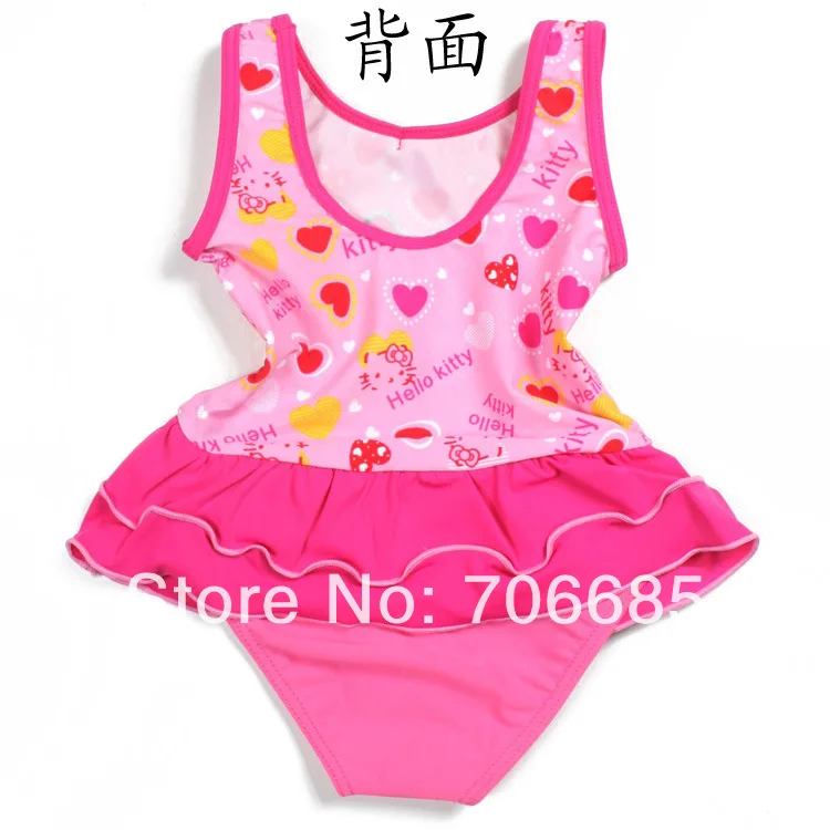Hotsale muti-colour fashion kids swimwear hello kitty swimming suit bikini 0-12years children wholesale and retail Free shipping |
