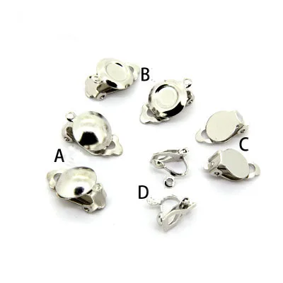 Металлические серьги Aclovex 30 шт. Rhodium цвет железные без проколов клипсы для ушей с
