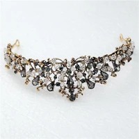 baroque luxury rhinestone fashion crystal bridal crown tiaras for women bride wedding party in stock