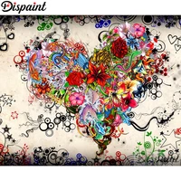 dispaint full squareround drill 5d diy diamond painting flower heart scenery embroidery cross stitch 5d home decor a11012