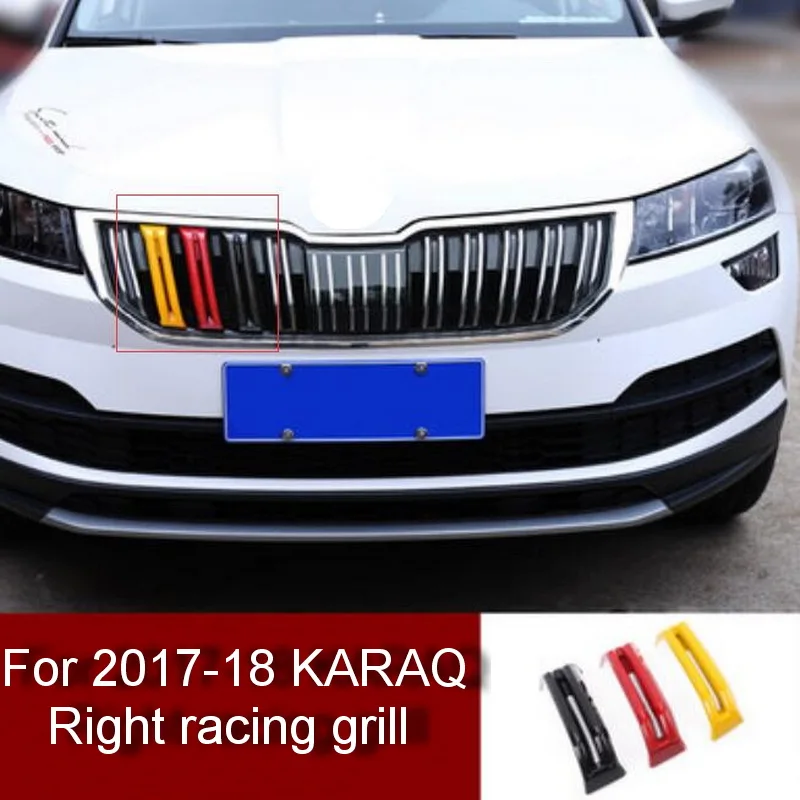 Наклейки Tonlinker для SKODA KAROQ/KODIAQ-18, автомобильный Стайлинг, 3-6 шт., АБС-пластик, гоночная декоративная решетка, чехол, наклейки - Цвет: 3 PCS