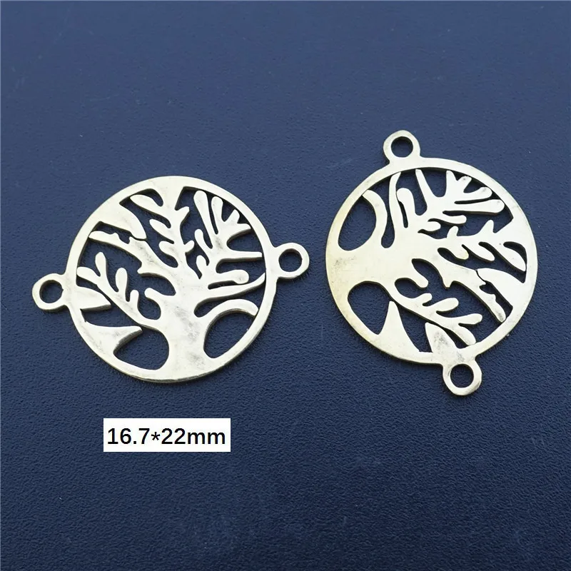 sturdy tree Нержавеющая сталь, сделай сам, фурнитура для изготовления ювелирных изделий, настоящее позолоченное растение, жизнь елки, Рождественская Снежинка, лист лотоса, соединительные звенья в виде клевера - Цвет: sturdy tree