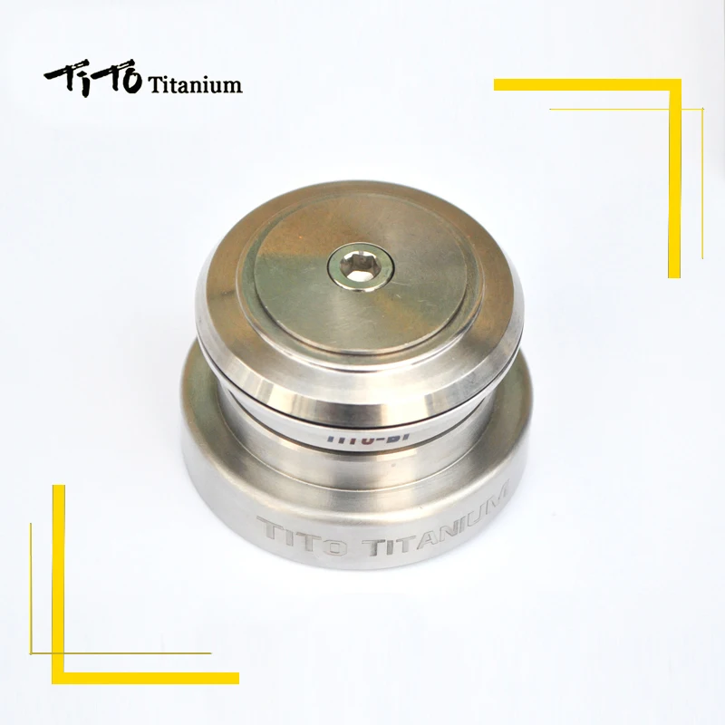 TiTo Titanium alloy Headset MTB Bicycle Parts Cycling 1-1/8 straight head tube convert 1.5 taper fork and 1-1/2 headset | Спорт и