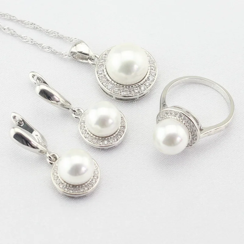 Женский ювелирный комплект из колье серёг и кольца с пресноводным жемчугом|colorful