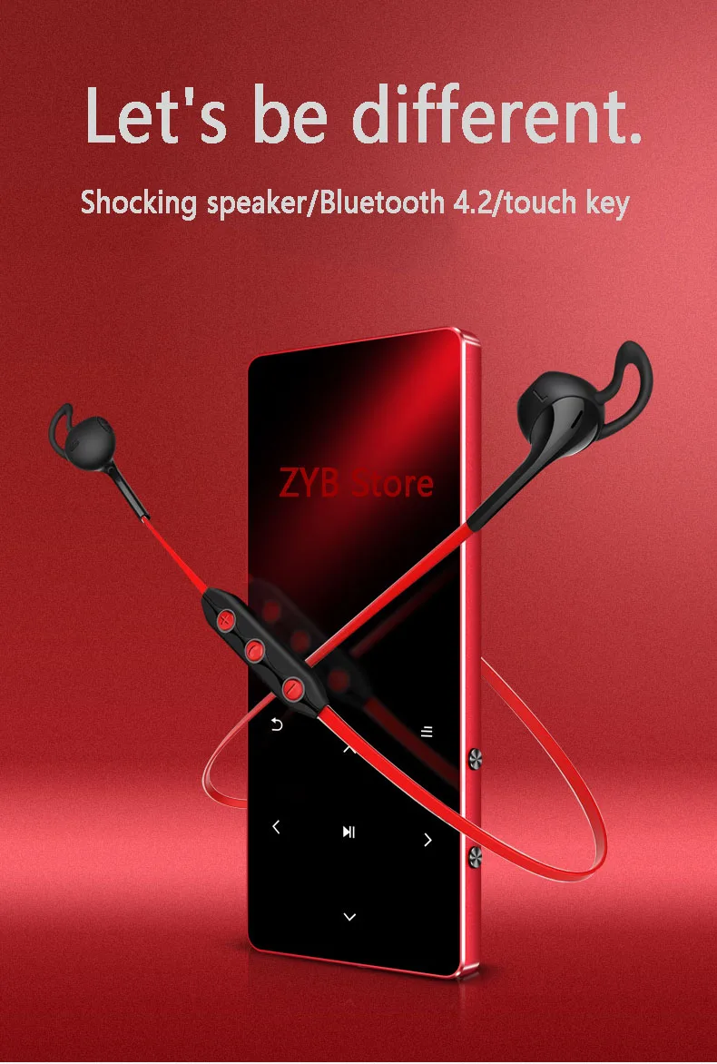 Металлический Bluetooth спортивный MP3-плеер Портативный аудио со встроенным динамиком радио Электронная книга цифровой диктофон музыкальный плеер