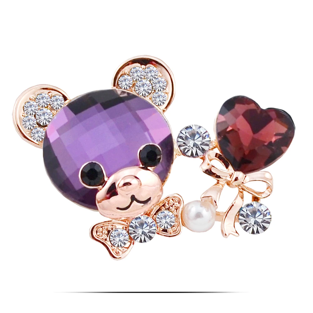 B238 броши в виде медведя с бантом для женщин ювелирные изделия золотистого и