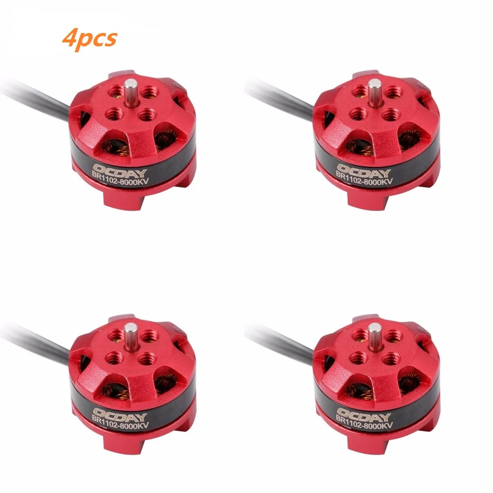 OCDAY RC Мотор 4 шт. 1102 BR1102 8000KV 1 3S бесщеточный двигатель для 50 90 мм Micro FPV гоночный Дрон