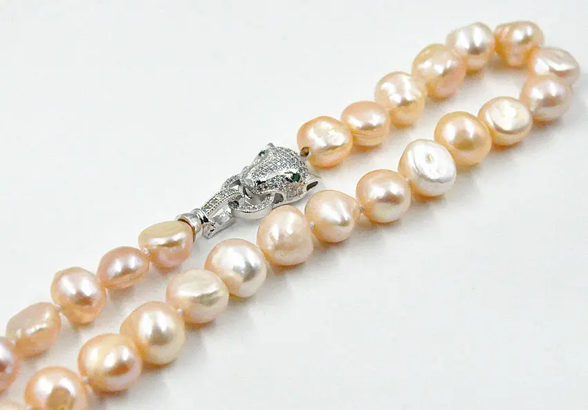 Модная новинка возраст 12-13 мм Южное море розовый жемчужное ожерелье барокко 17