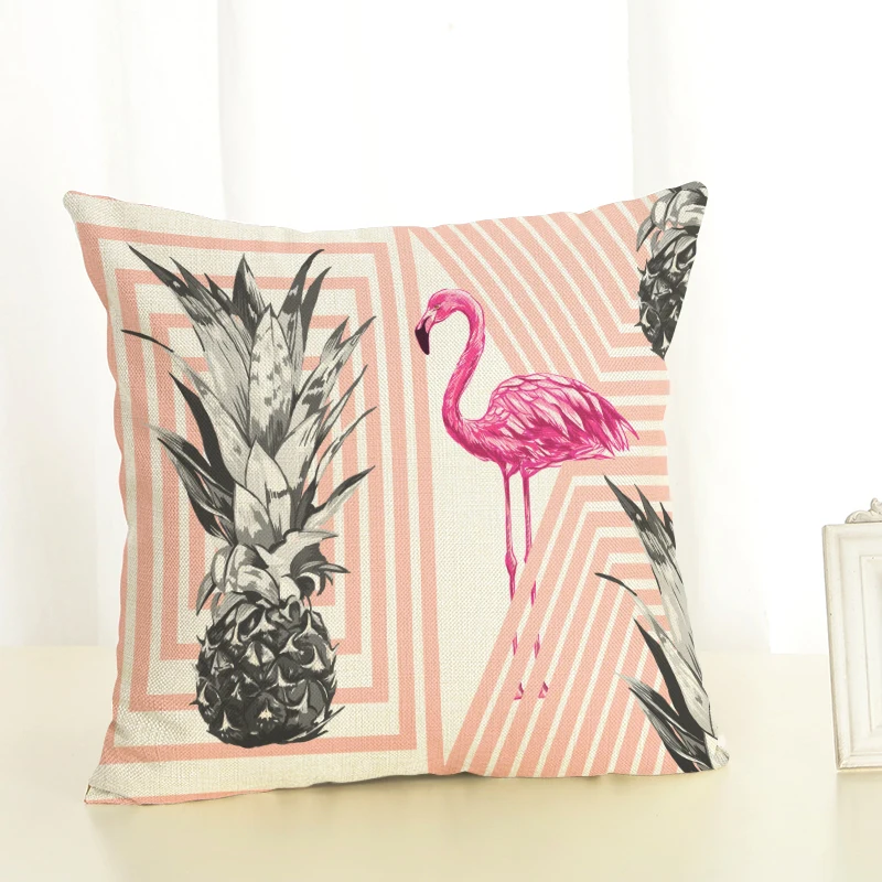 Подушка журавль наволочка для домашнего декора дома льняная квадратная подушка