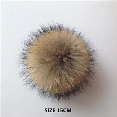 raccoon fur 15cm 5 шт./лот DIY 13 см мех серебристой лисы 15-16 см помпоны из меха енота для вязаная шапка, кепка, бини, брелок и шарфы из натурального меха - Цвет: raccoon fur 15cm
