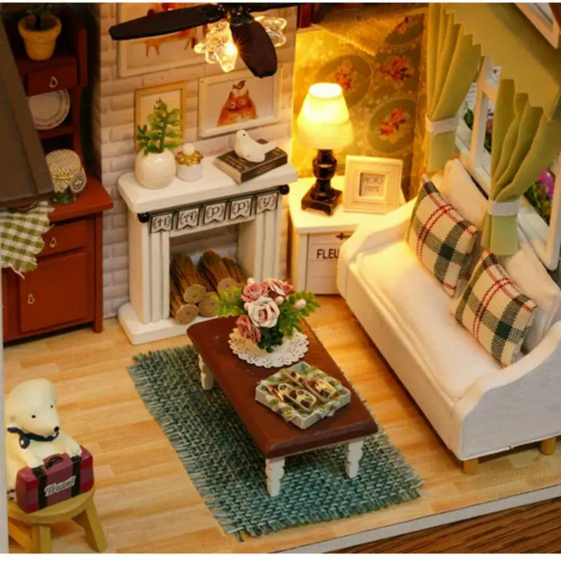 Миниатюрный деревянный 3D-Пазл Happy Times Кукольный дом миниатюры мебель детская