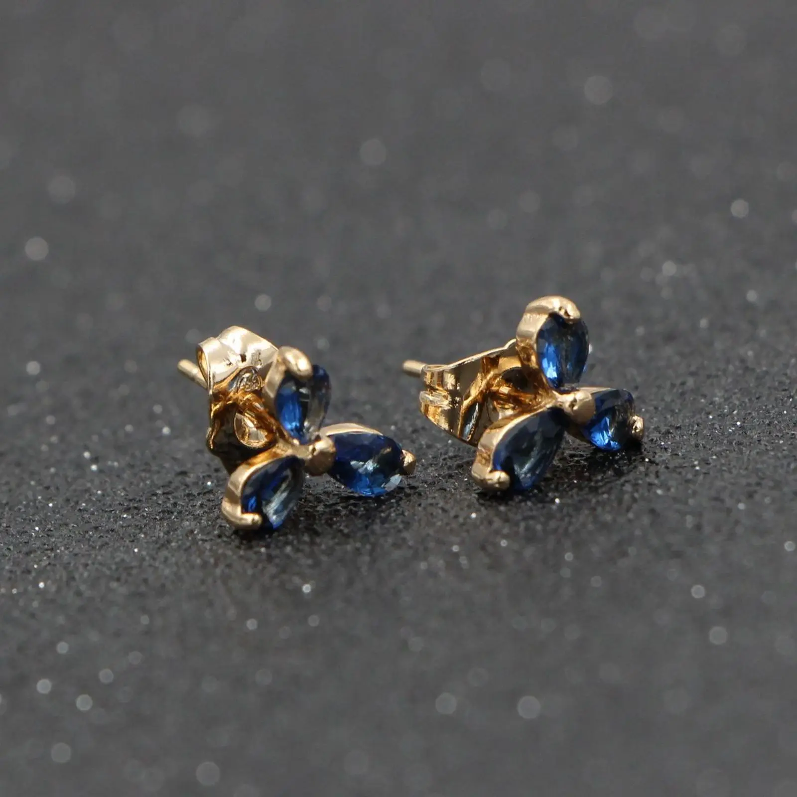 Женские серьги гвоздики HeeZen с фианитом из голубого камня модные ювелирные