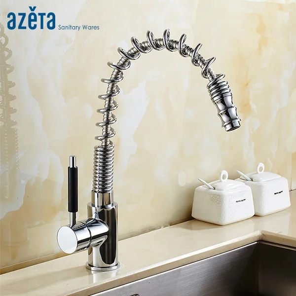 Кухонный Смеситель Azeta AT9908B латунный хромированный кран на раковину одна ручка