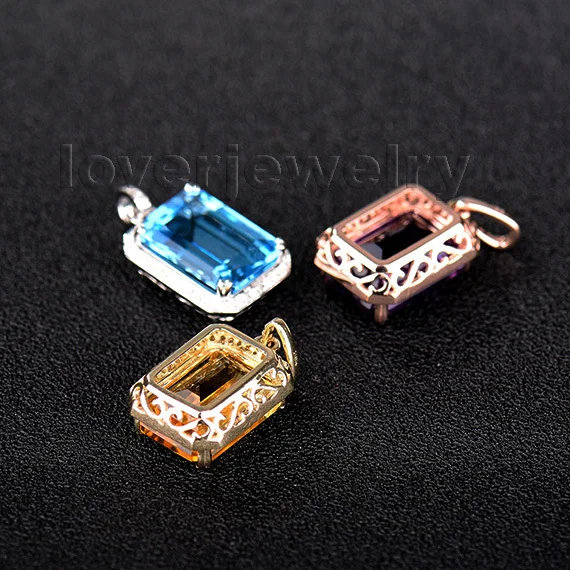LOVERJEWELRY три вида драгоценных камней винтажная изумрудная огранка 10x14 мм Твердый