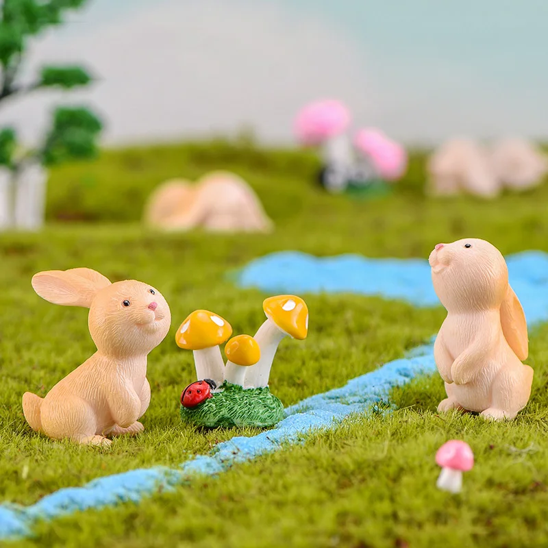 7 шт./компл. Kawaii микро кролик миниатюрные животные ремесла ПВХ Модель зайца