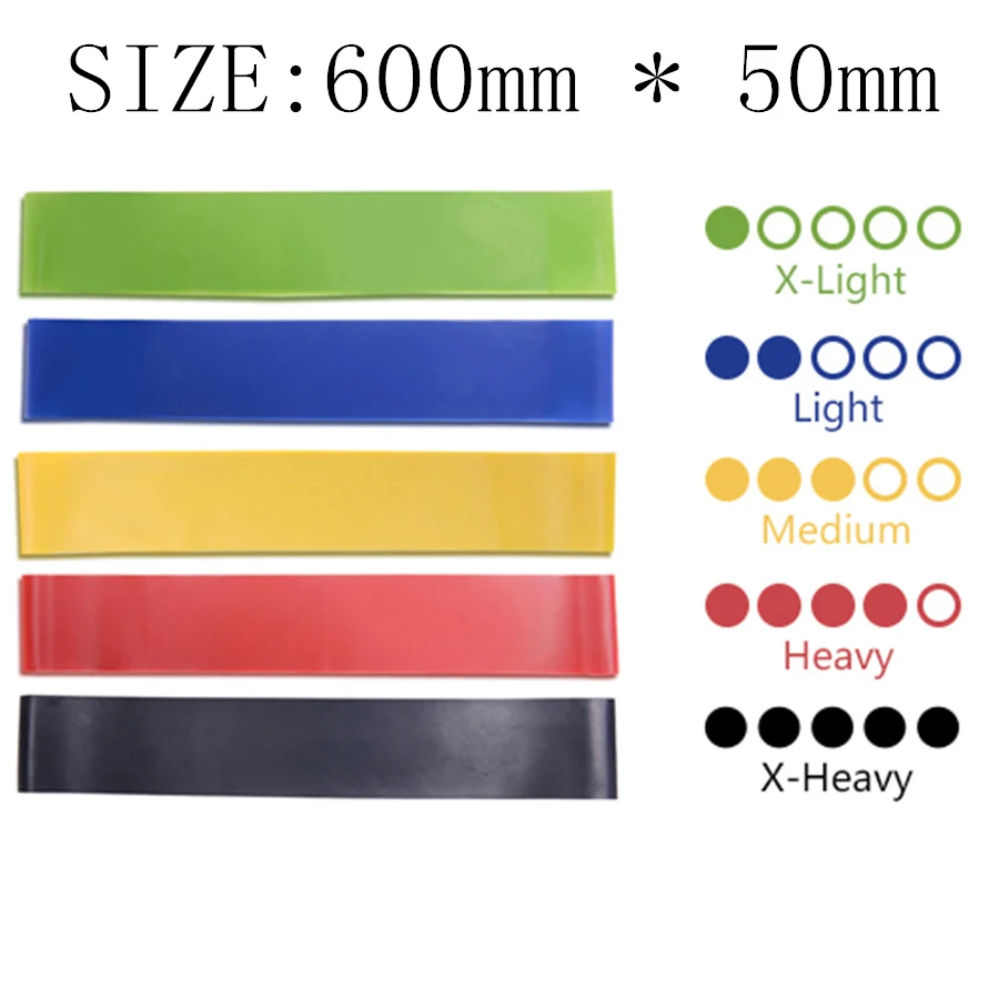 5 Colors Resistance Bands Rubber Band Fitness Gum Rubber Yoga Gym Strength Training Indoor Equipment Elastic Bands For Fitness