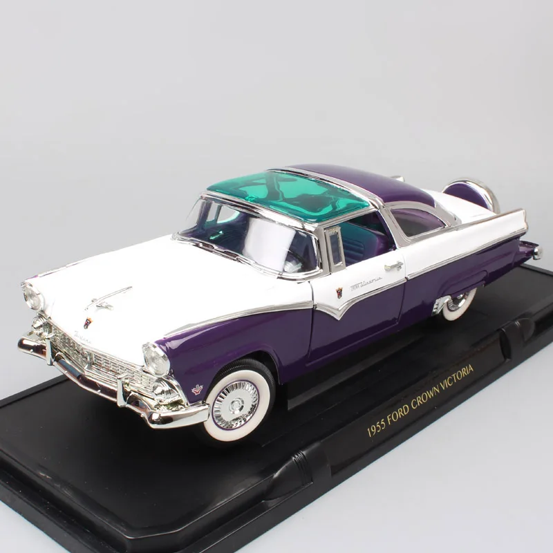 Детский 1:18, большой автомобиль, 1955, Форд Фэрлейн, корона, Вик, Виктория, седан, литые модели автомобилей, транспортные средства, игрушки, автомобильный Миниатюрный