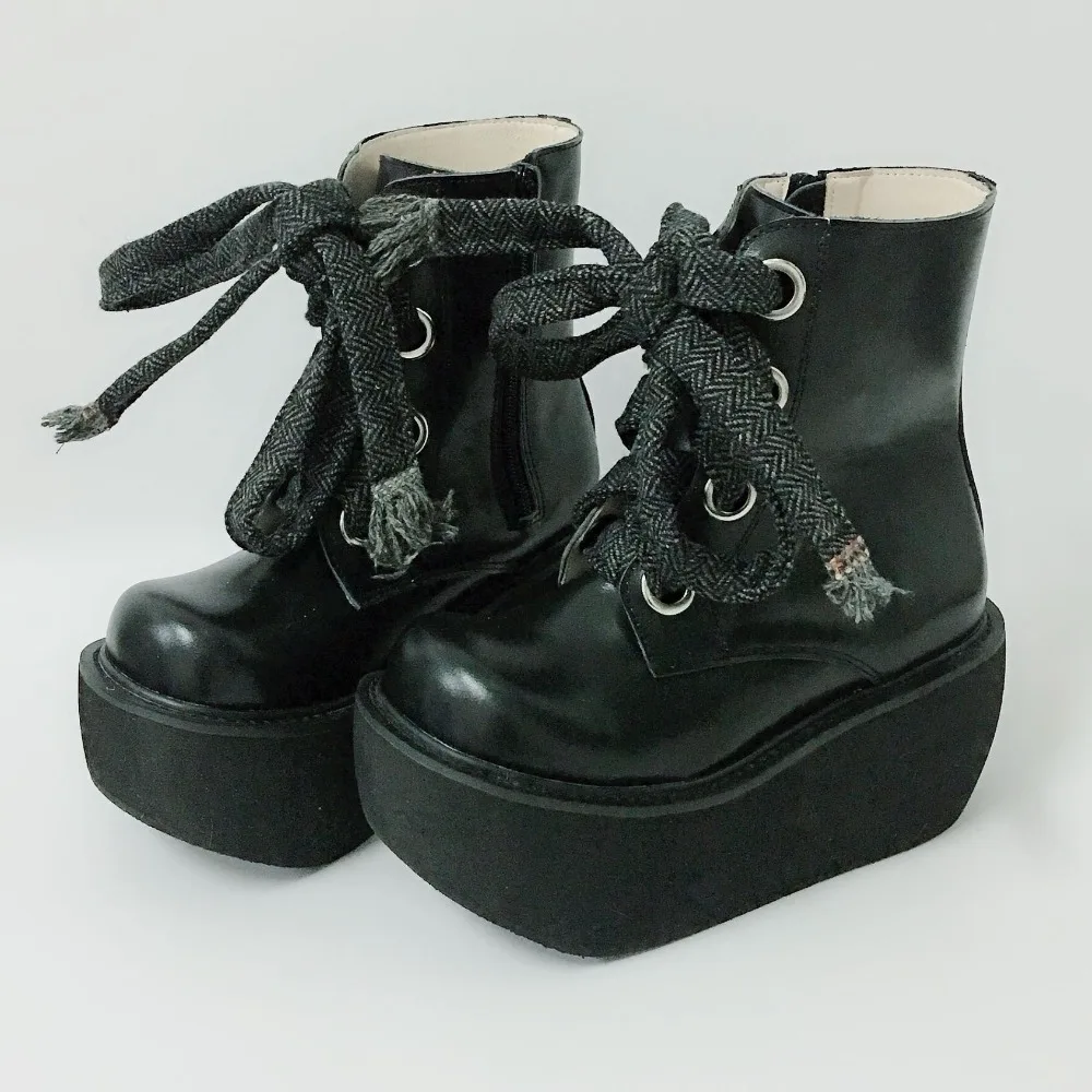 Женские зимние ботинки на высокой платформе с круглым носком до лодыжек | Обувь