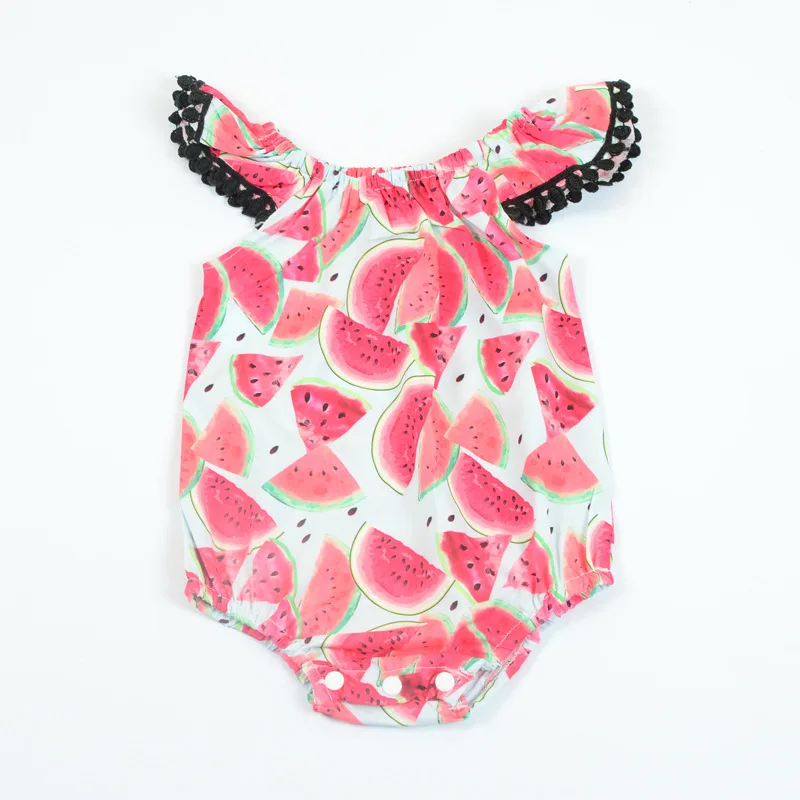 Лето 2018 детская одежда для маленьких девочек с принтом в виде арбуза мультфильм