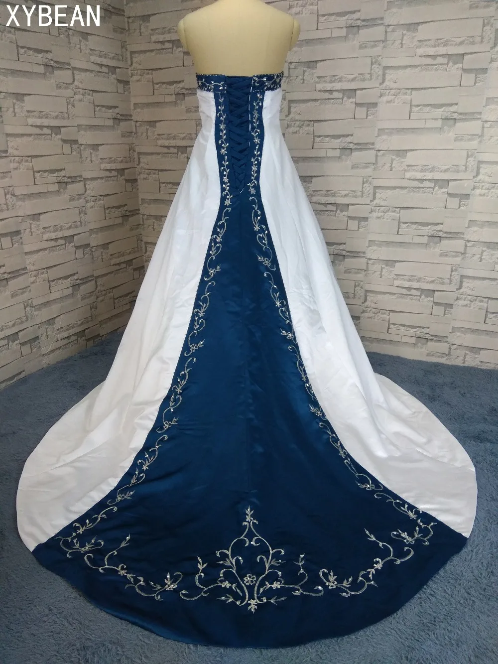 Бесплатная доставка Бисероплетение Вышивка линия без бретелек со шлейфом