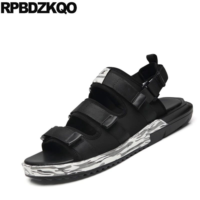 слайды на платформе кожа черный Римский обувь Мужчины гладиаторские сандалии