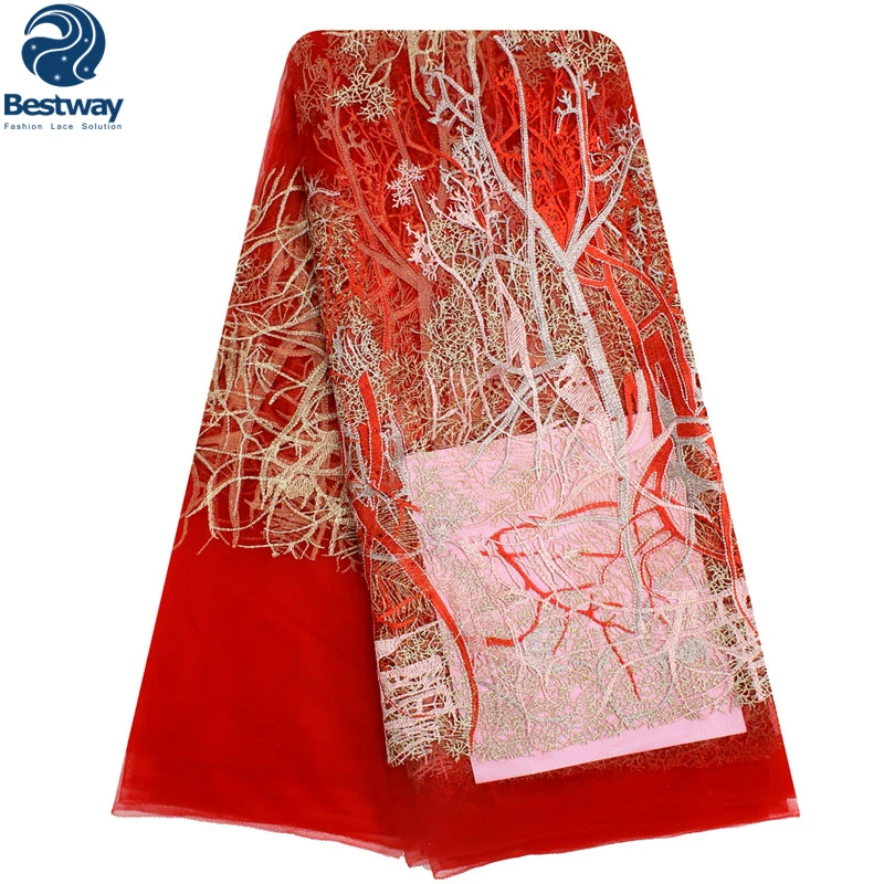 Bestway Luxury French Tulle Lace Fabric High Quality Mesh Net African Laces Rhinestones Wedding Party Dresses Fabrics | Дом и сад